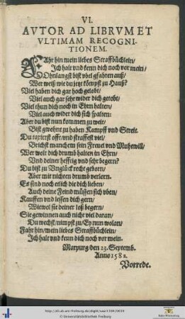 Autor Ad Librum Et Ultimam Recognitionem