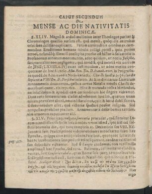 Caput Secundum De Mense Ac Die Nativitatis Dominicae.