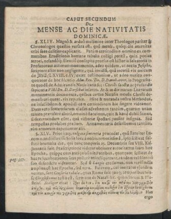 Caput Secundum De Mense Ac Die Nativitatis Dominicae.