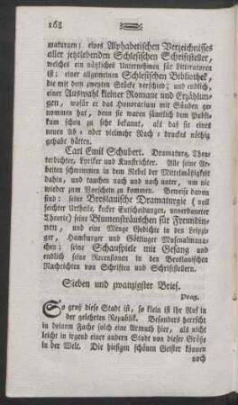 Sieben und zwanzigster Brief