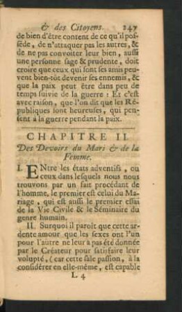 Chapitre II. Des Devoirs du Mari & de la Femme.