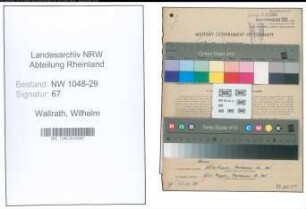 Entnazifizierung Wilhelm Wallrath , geb. 26.07.1908 (Beamter)