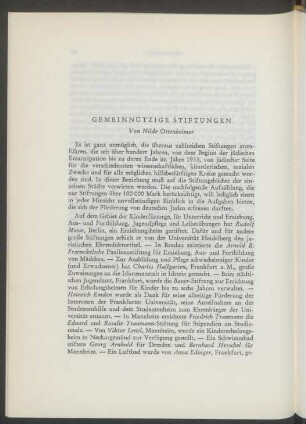 Gemeinnützige Stiftungen