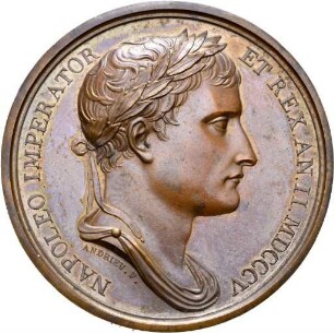 Medaille auf den Wiederaufbau der Rhone Brücke bei Avignon 1805