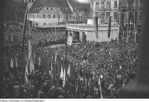 Zwickau, Kundgebung am Pavillon der Deutsch-Sowjetischen Freundschaft, sogen. Stalin-Pavillon, 27. Juni 1951