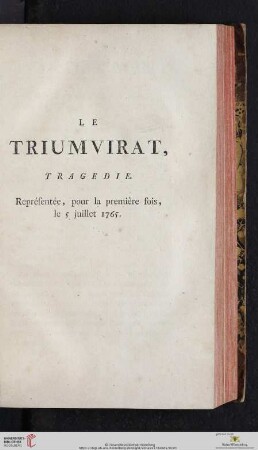 Le triumvirat, tragedie