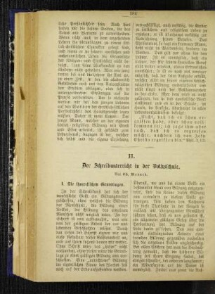 ¬Der¬ Schreibunterricht in der Volksschule