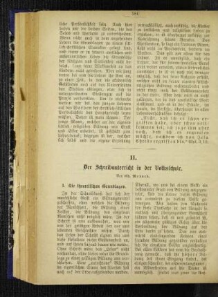 ¬Der¬ Schreibunterricht in der Volksschule