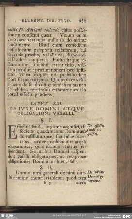 Caput. XIII. De Jure Domini Atque Obligatione Vasalli