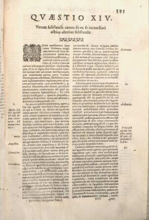 Qvaestio XIV. Vtrum substantia creata sit ex se immediatè actiua alterius substantiae.