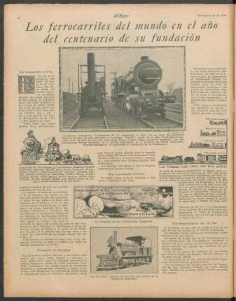 Los ferrocarriles del mundo en el año del centenario de su fundación