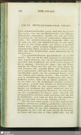 Cap. VI. Mittelniederdeutsche Vocale