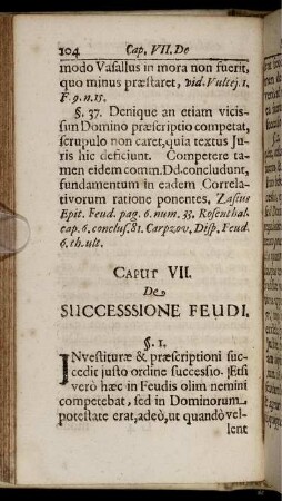 Caput VII. De Successione Feudi