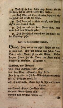 Anordnung des Gottesdienstes bei dem Trauerfeste, welches über das höchstbedauerliche Absterben unsers allergnädigsten Kaisers und Herrn, Leopolds des Zweiten am zwei und zwanzigsten April ... in der hiesigen evangelischen Gemeine soll gehalten werden