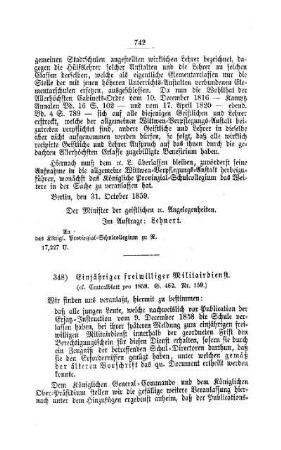 Einjähriger freiwilliger Militairdienst : [II. Gymnasien und Realschulen]