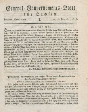 18. Dezember 1813-29. März 1814 = No. 1-37