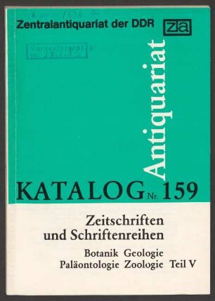 Nr. 159: Zeitschriften und Schriftenreihen