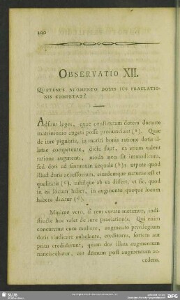 Observatio XII. Quatenus Argumento Dotis Ius Praelationis Competat?