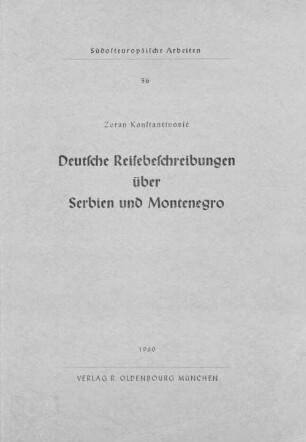 Deutsche Reisebeschreibungen über Serbien und Montenegro