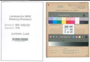 Entnazifizierung Lucie Juchheim , geb. 29.04.1895 (Lehrerin)