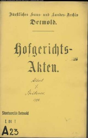 Albert, Simon Henrich im Diestelbruche gegen Colon Strätener in Vahlhausen - Landmiete