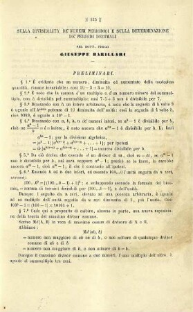 Sulla divisibilitá dei numeri periodici e sulla determinazione dei periodi decimali.