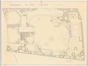 Wohngarten Direktor Kleff, Wissen-Schönstein: Lageplan mit Gartenplan 1:100