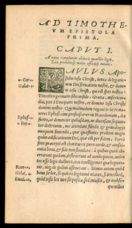 Ad Timotheum Epistola Prima.