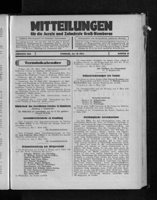 Jahrgang 1933, Hamburg, den 19. März, Nummer 12