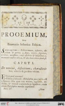 Prooemium, sive enarratio historica Ethicae