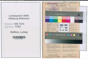 Entnazifizierung Ludwig Steffens , geb. 30.11.1902 (Arbeiter)