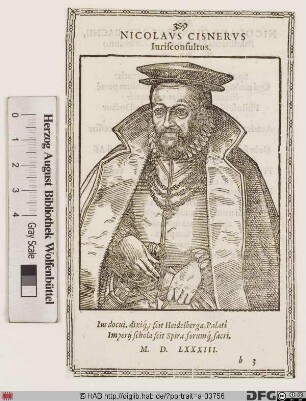 Bildnis Nicolaus Cisnerus (eig. Kistner)