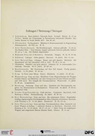 Irdengut / Steinzeug / Steingut (Nr. 1-20)