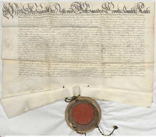 Kaiser Ferdinand III. erteilt Landgraf Johann von Hessen-Braubach einen Schutzbrief gegen die Besitzstörungen seines Bruders Landgraf Georgs II. v...