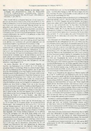 183-184 [Rezension] Mathys, Hans-Peter, Liebe deinen Nächsten wie dich selbst
