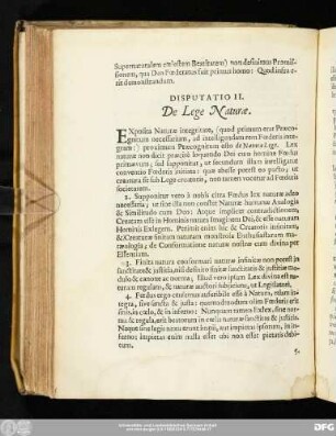 Disputatio II. De Lege Naturae.