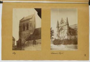 Abteikirche, Ciry-le-Noble / Abteikirche St. Léger, Soissons: Ansichten (aus: Skizzen- und Fotoalbum 10)