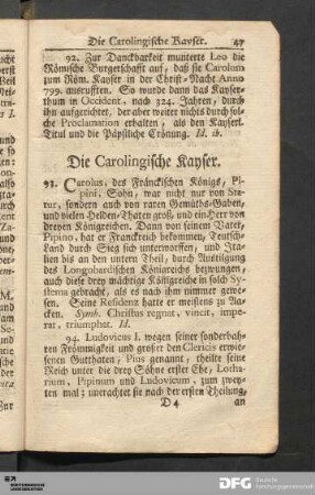 Die Caroloingische Kayser.