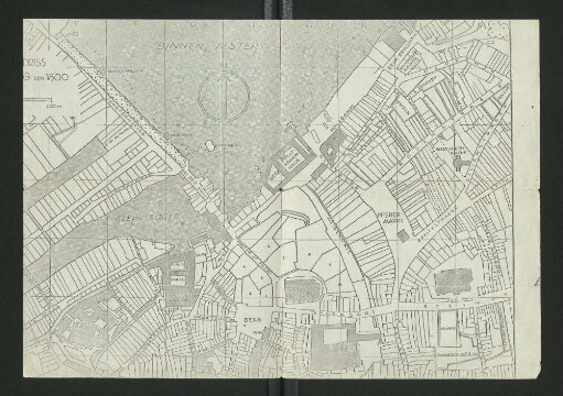 Beilage I. Grundriß der mittelalterlichen Teile von Hamburg nach dem Stande des Jahres 1800, im Auftrage des Stadtplanungsamtes gezeichnet von W. Unbehauen