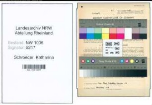 Entnazifizierung Katharina Schroeder , geb. 06.05.1898 (Gastwirtin)