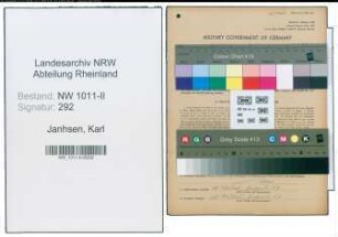 Entnazifizierung Karl Janhsen , geb. 04.11.1912 (Schlosser)