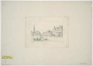 Ansicht vom Römerberg in Frankfurt am Main, Bleistiftzeichnung, 1845 : Der Roemerberg in Frankfurt a. M. - [S.l.] , 1845. - 1 Ansicht : Bleistiftzeichng. ; 16 x 11 cm