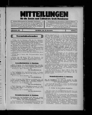 Jahrgang 1931, Hamburg, den 20. Dezember, Nummer 51