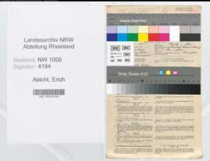Entnazifizierung Erich Abicht, geb. 11.08.1901 (Steuerhelfer)