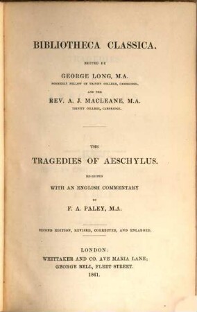 The Tragedies of Aeschylus