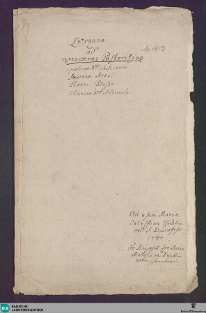 Vespers - Don Mus.Ms. 1952 : V (4), orch, org; D