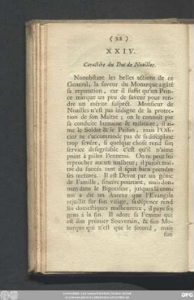 XXIV. Caractére du Duc de Noailles.