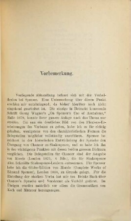 Die Flexion des Verbums bei Spenser : Phil. Inaug.-Dissert. der Univ. Halle-Wittenberg