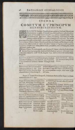 Stemmata Comitum Et Principum Hennebergensium.