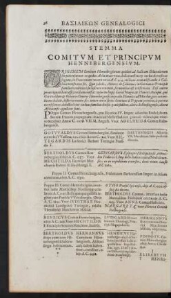 Stemmata Comitum Et Principum Hennebergensium.